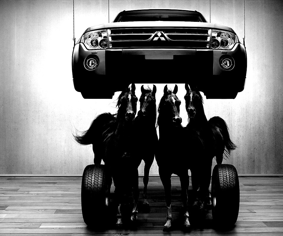 Лошадинные силы - принт Митсубиси обои