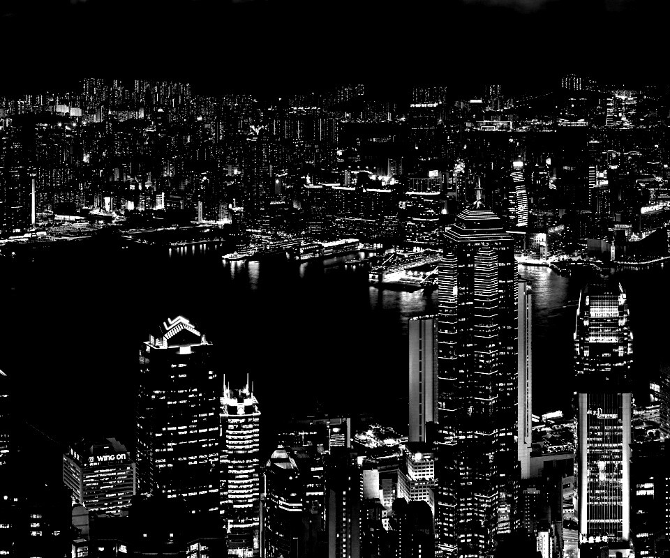 Небоскребы ночью обои