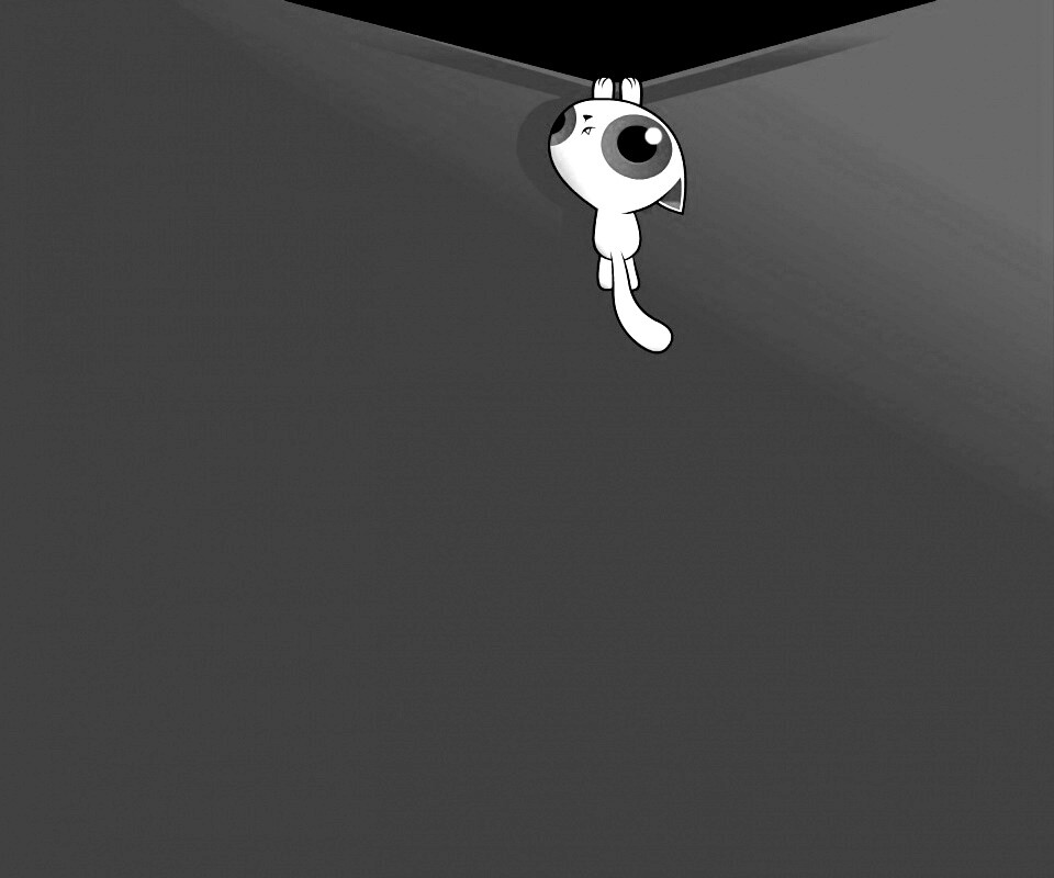 Кот, зацепившийся за край обои