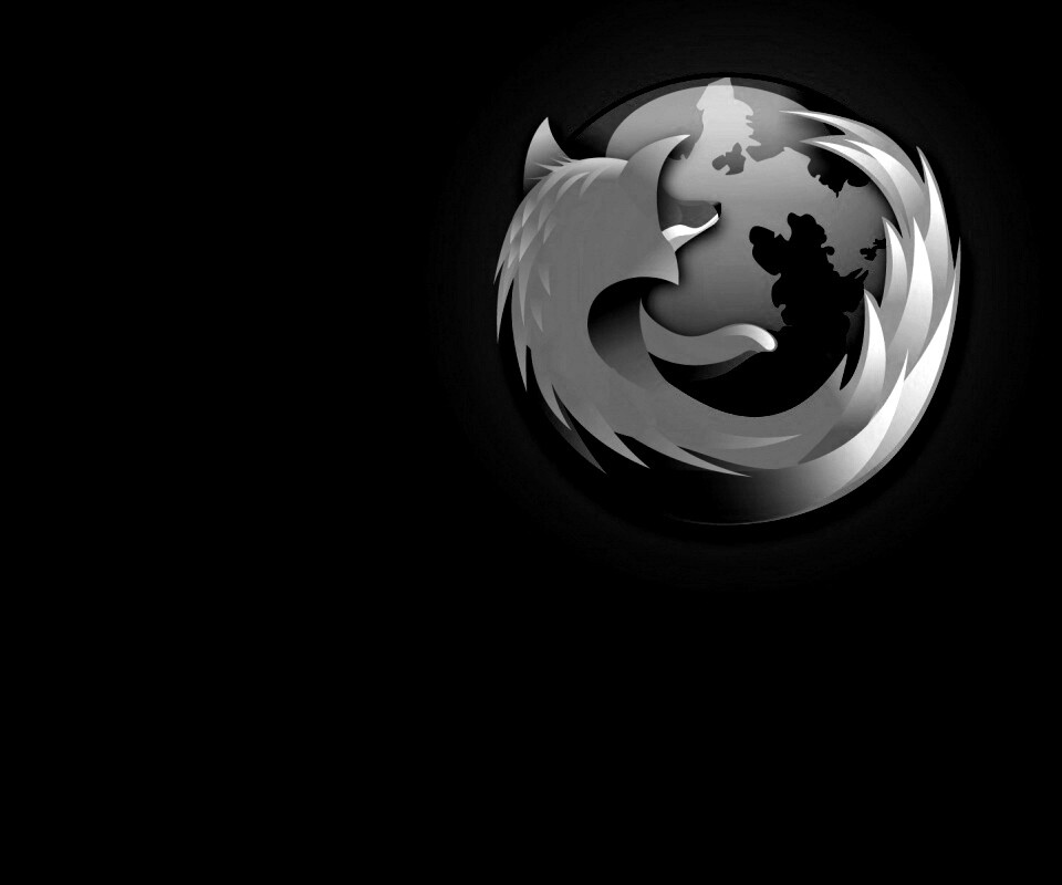 Логотип Firefox в синих тонах обои