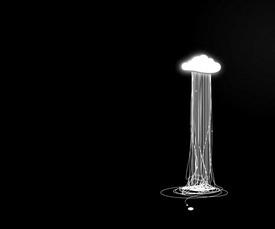 Тучка изливается нитями обои