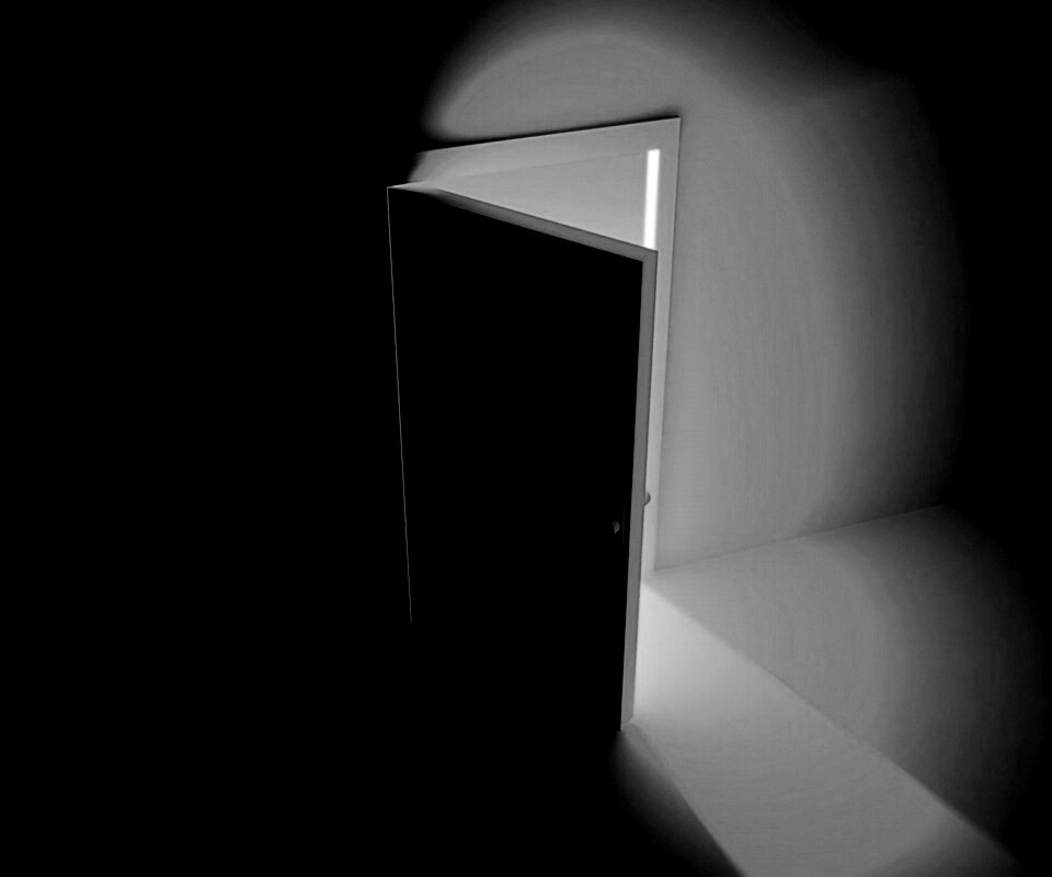 Свет из-за открытой двери обои