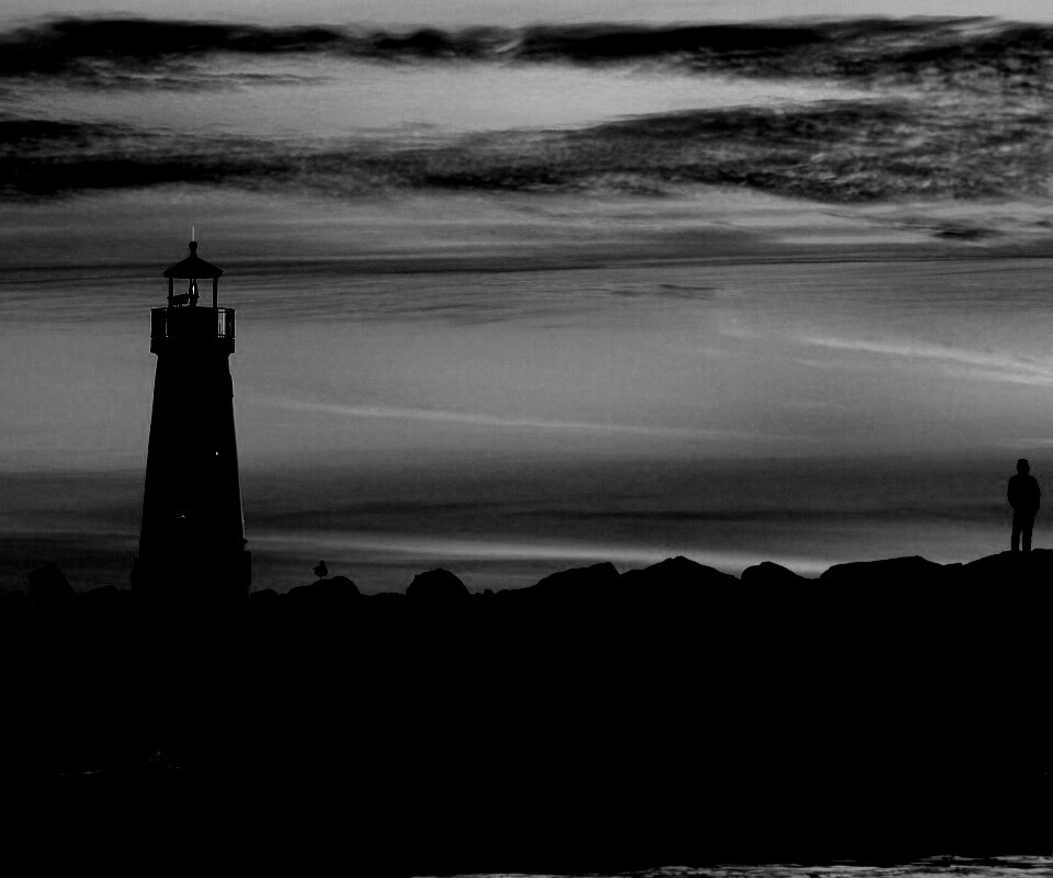 Вечерний маяк обои