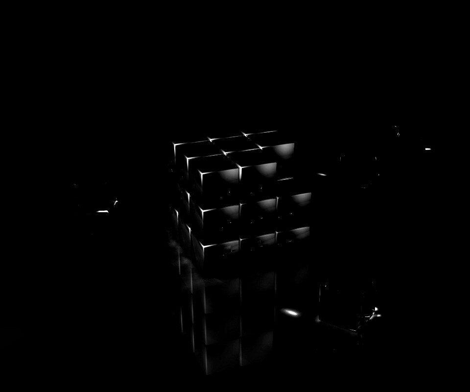 Кубик рубика из стекла обои