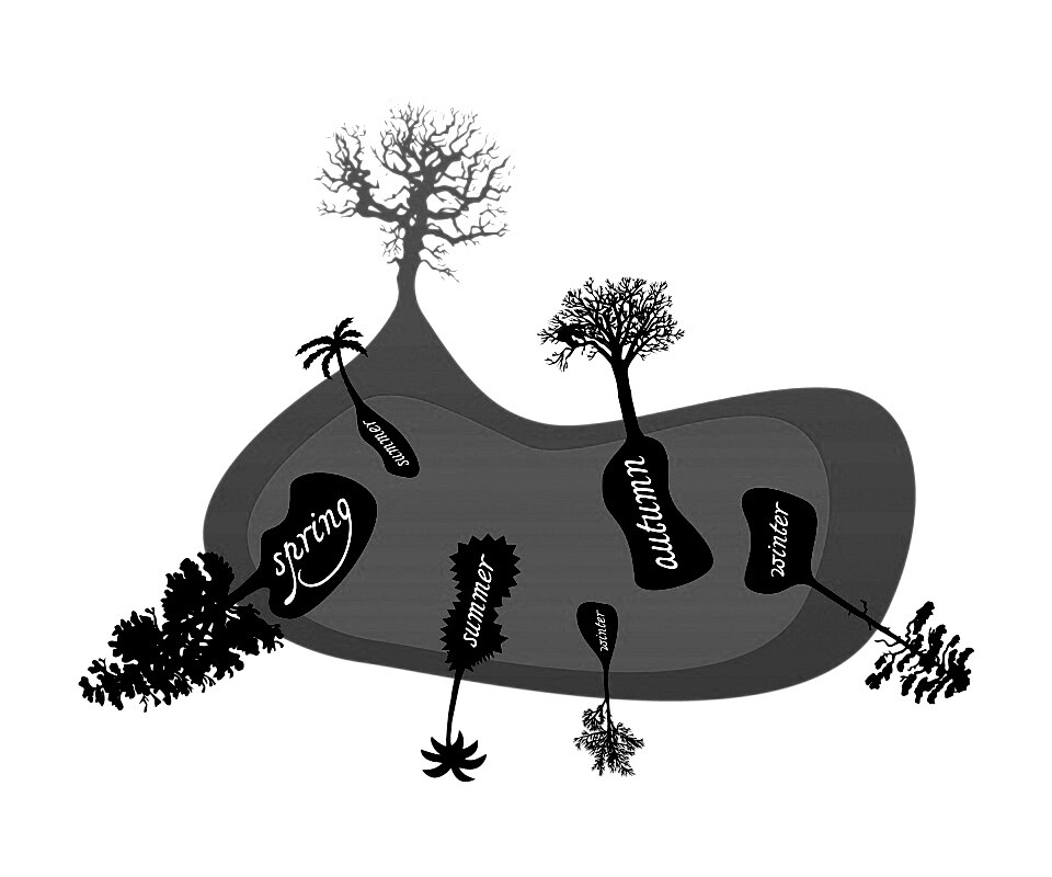 Деревья времен года обои