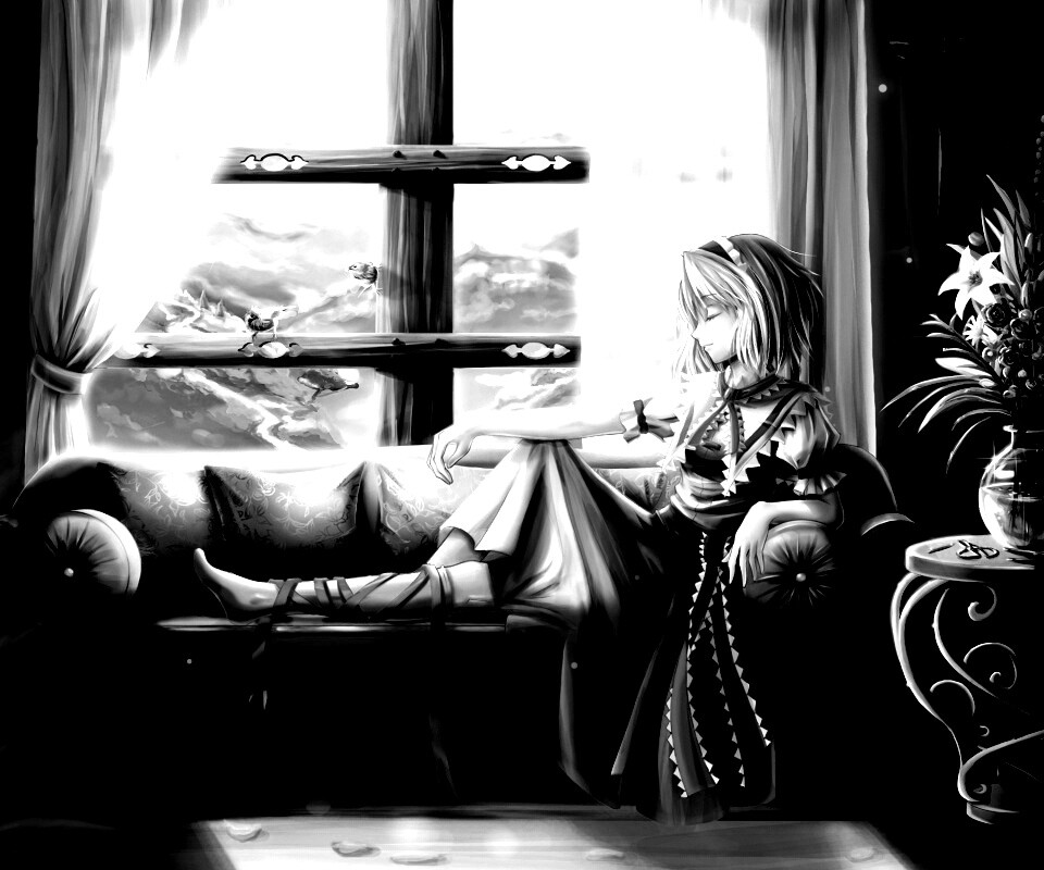 Девушка у окна обои