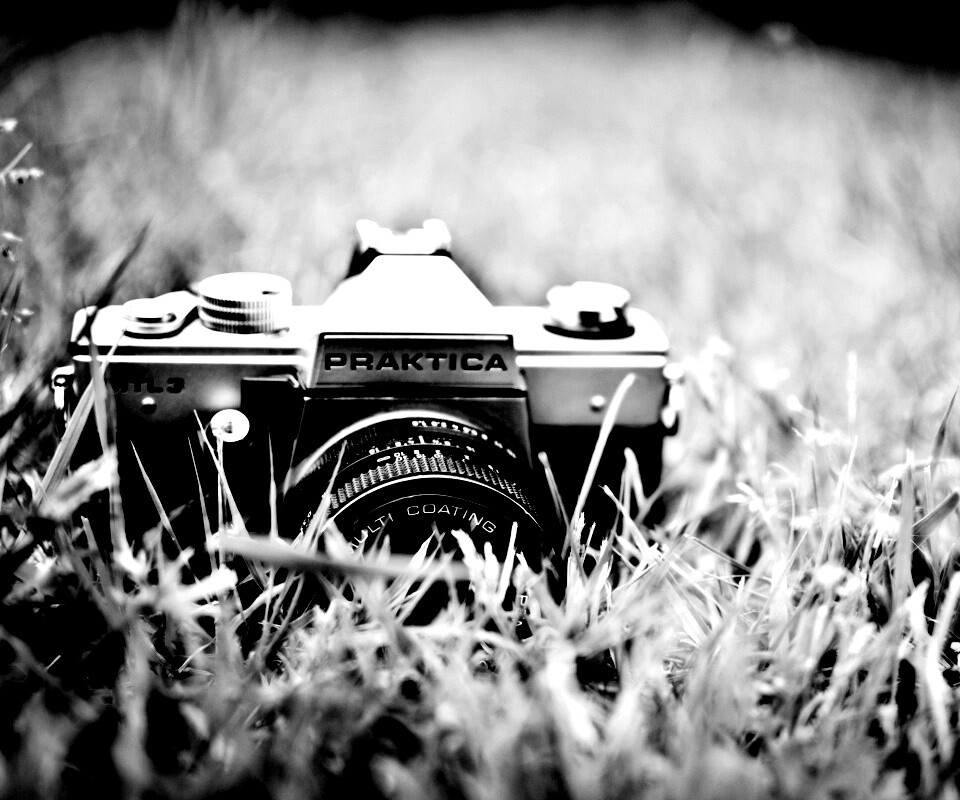 Фотоаппарат Praktica в траве обои
