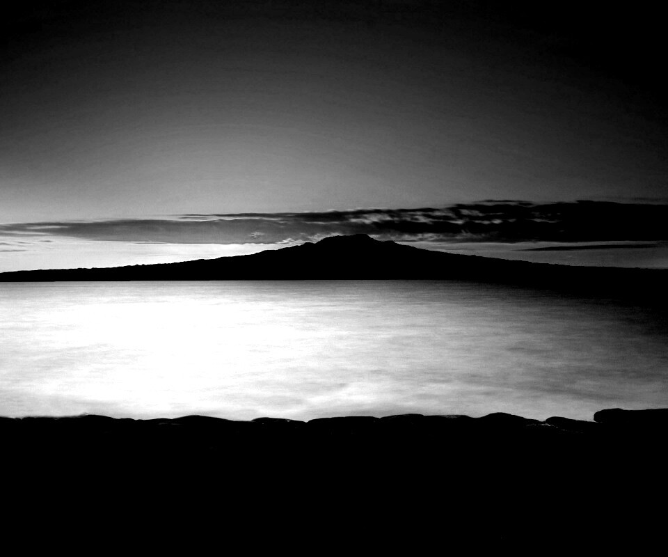 Закат за островом Рангитото обои