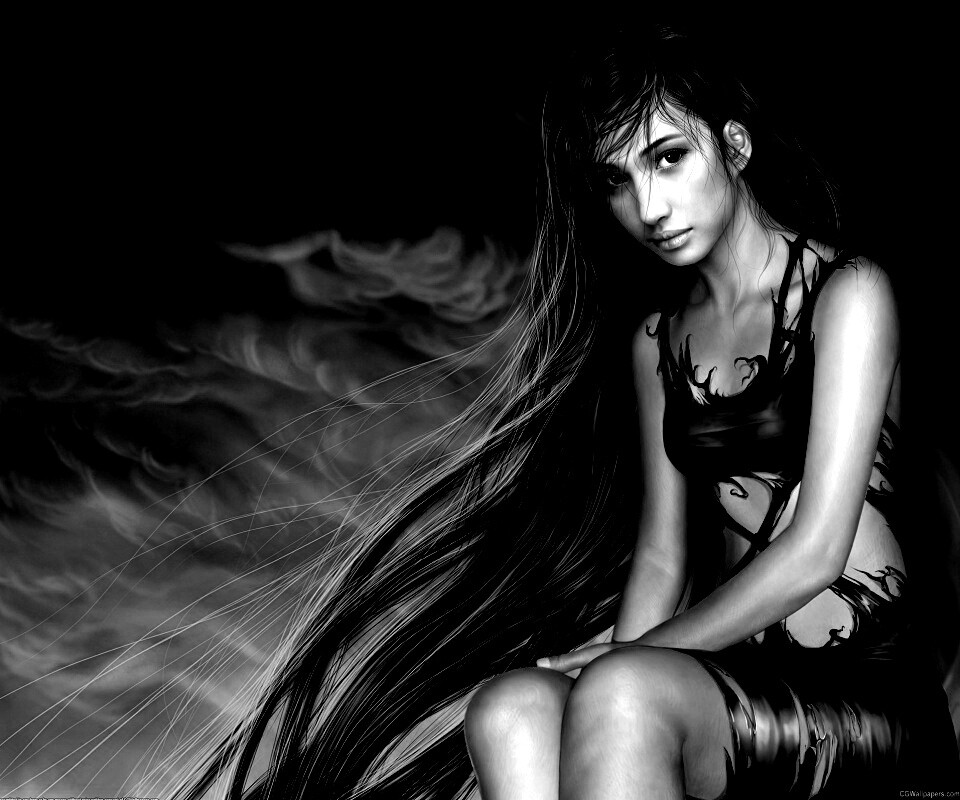Девушка с длинными волосами обои