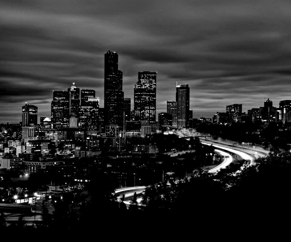 Город вдали обои