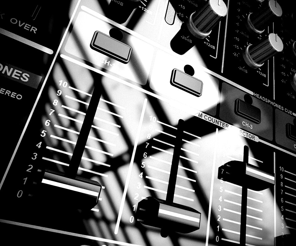 Пульт диджея и отражение на нем обои