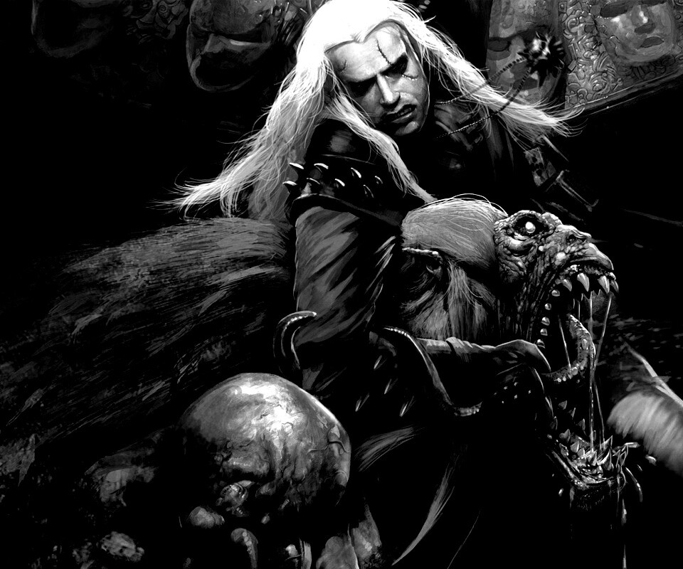 Ведьмак и монстр обои