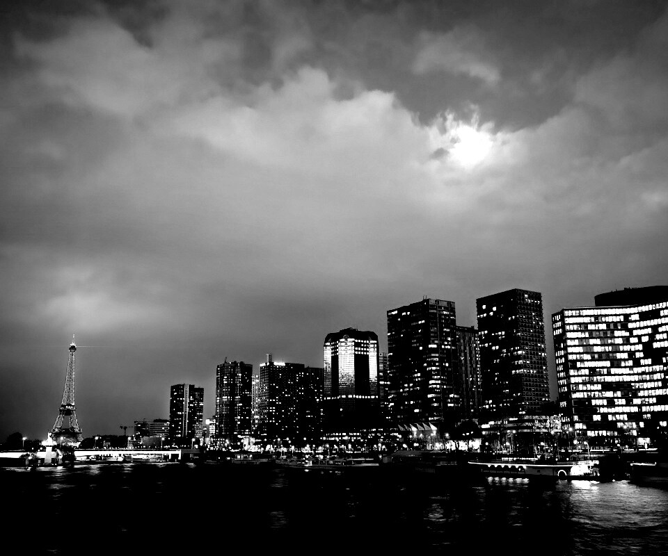 Вид на ночной Париж обои