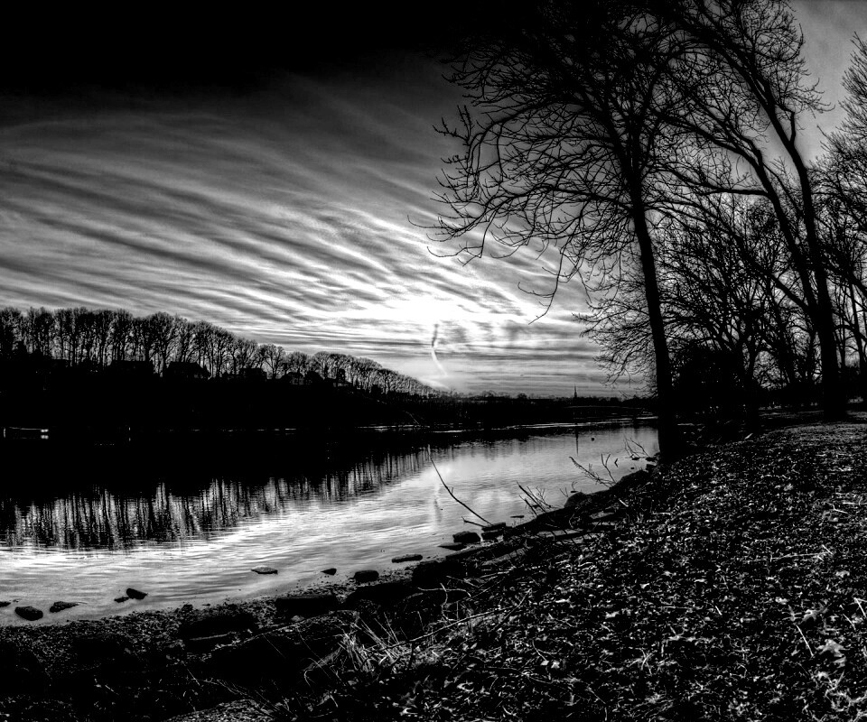 Осенний закат обои