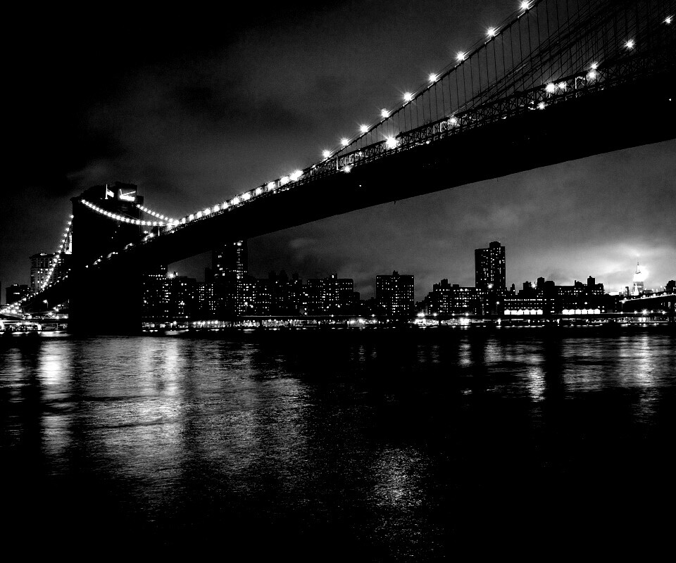 Мост в огнях обои