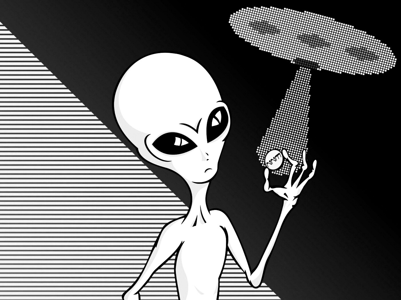 Пришелец с монеткой обои