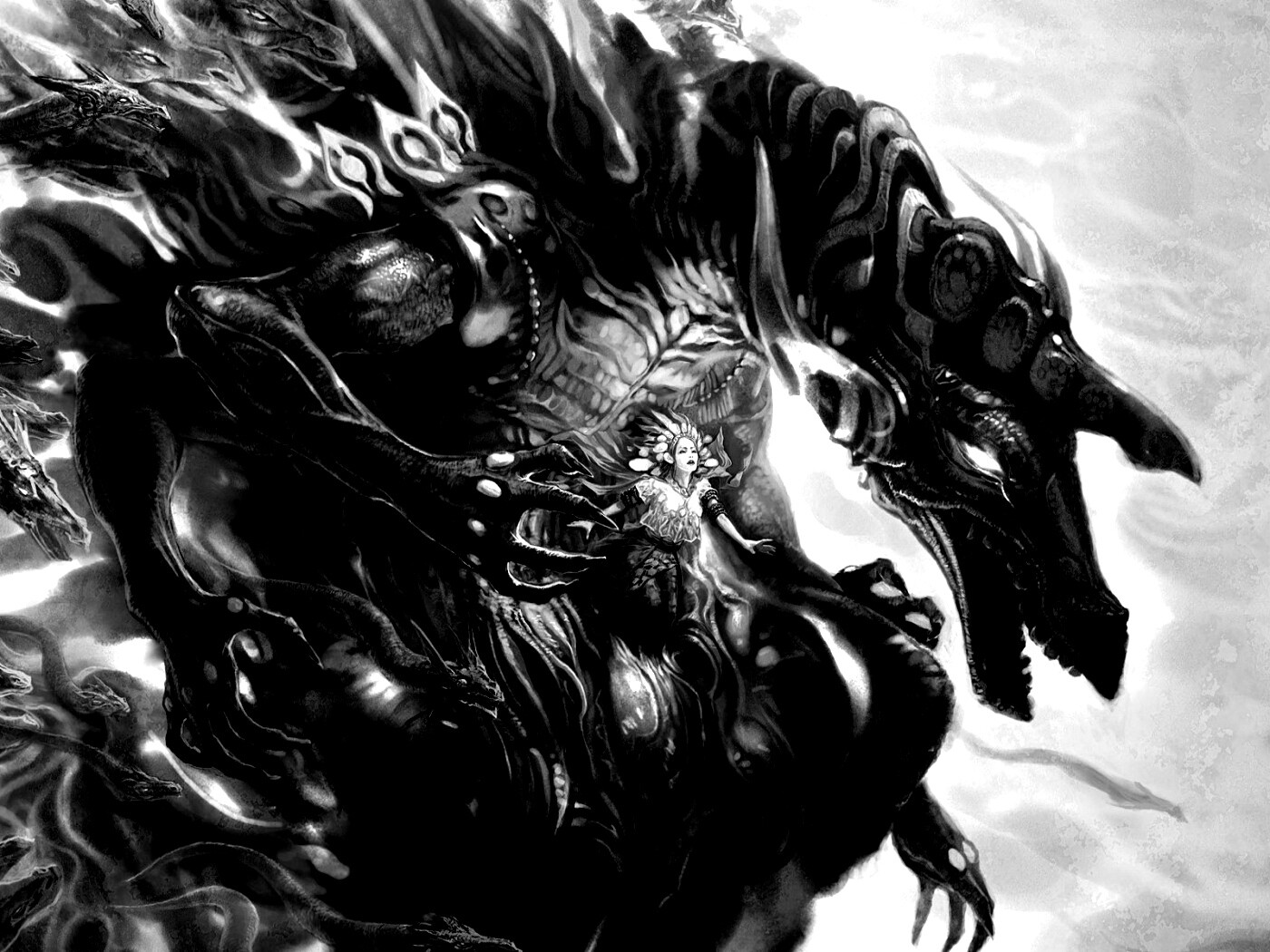 Демон похищающий девушку обои