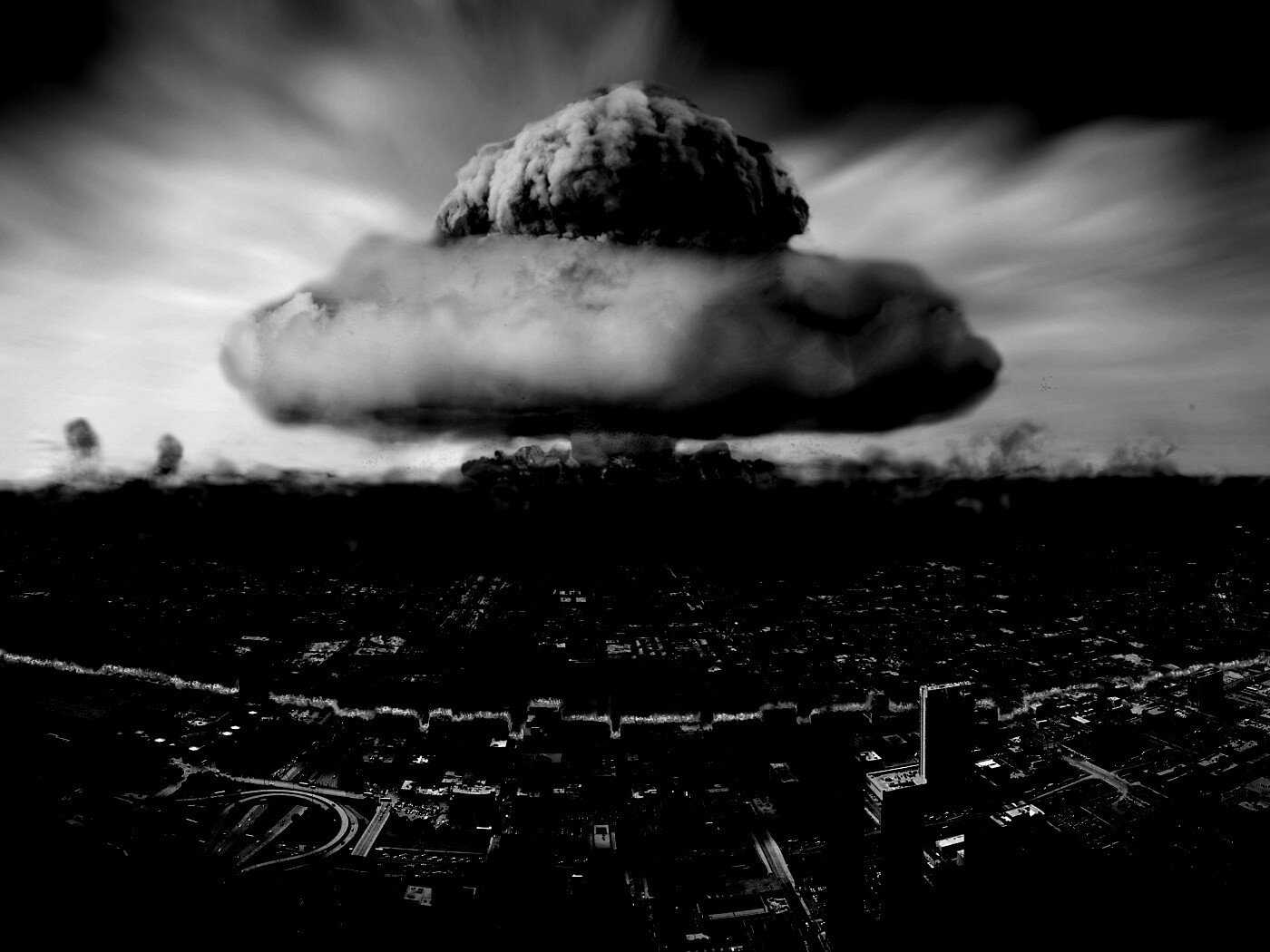 Ядерный взрыв в городе обои