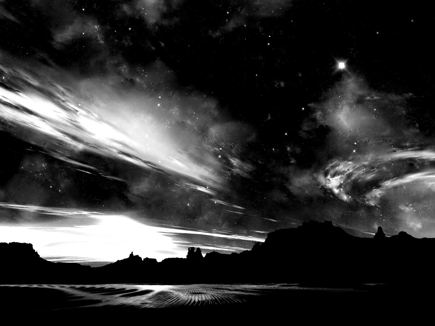 Ночное звездное небо обои