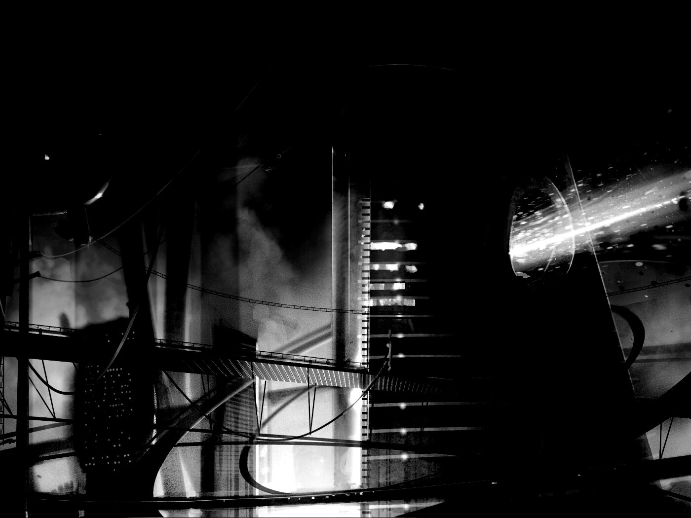 Выброс в городе будущего обои