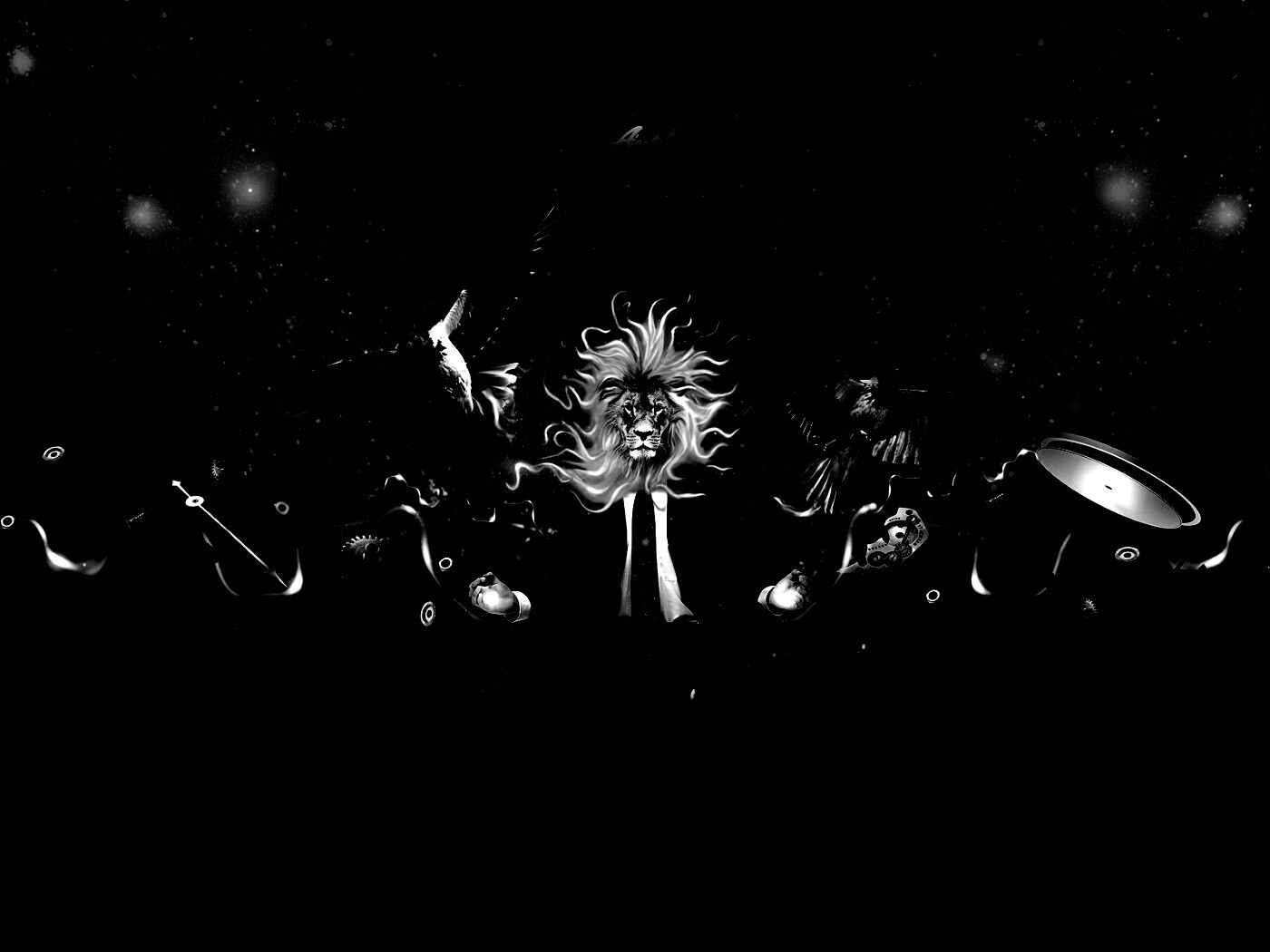 Мужчина с головой льва обои