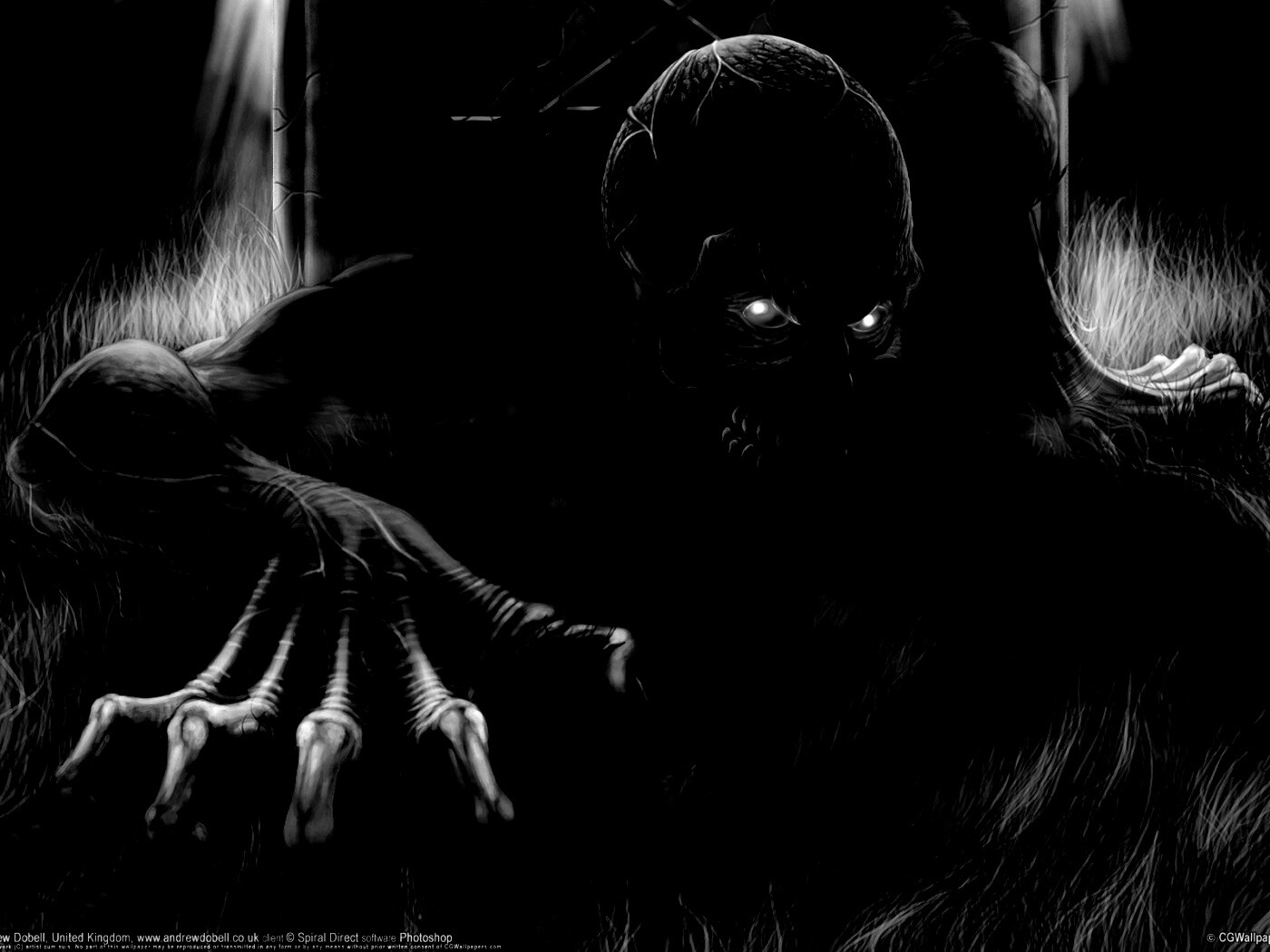 Черный труп вылезает из могилы обои