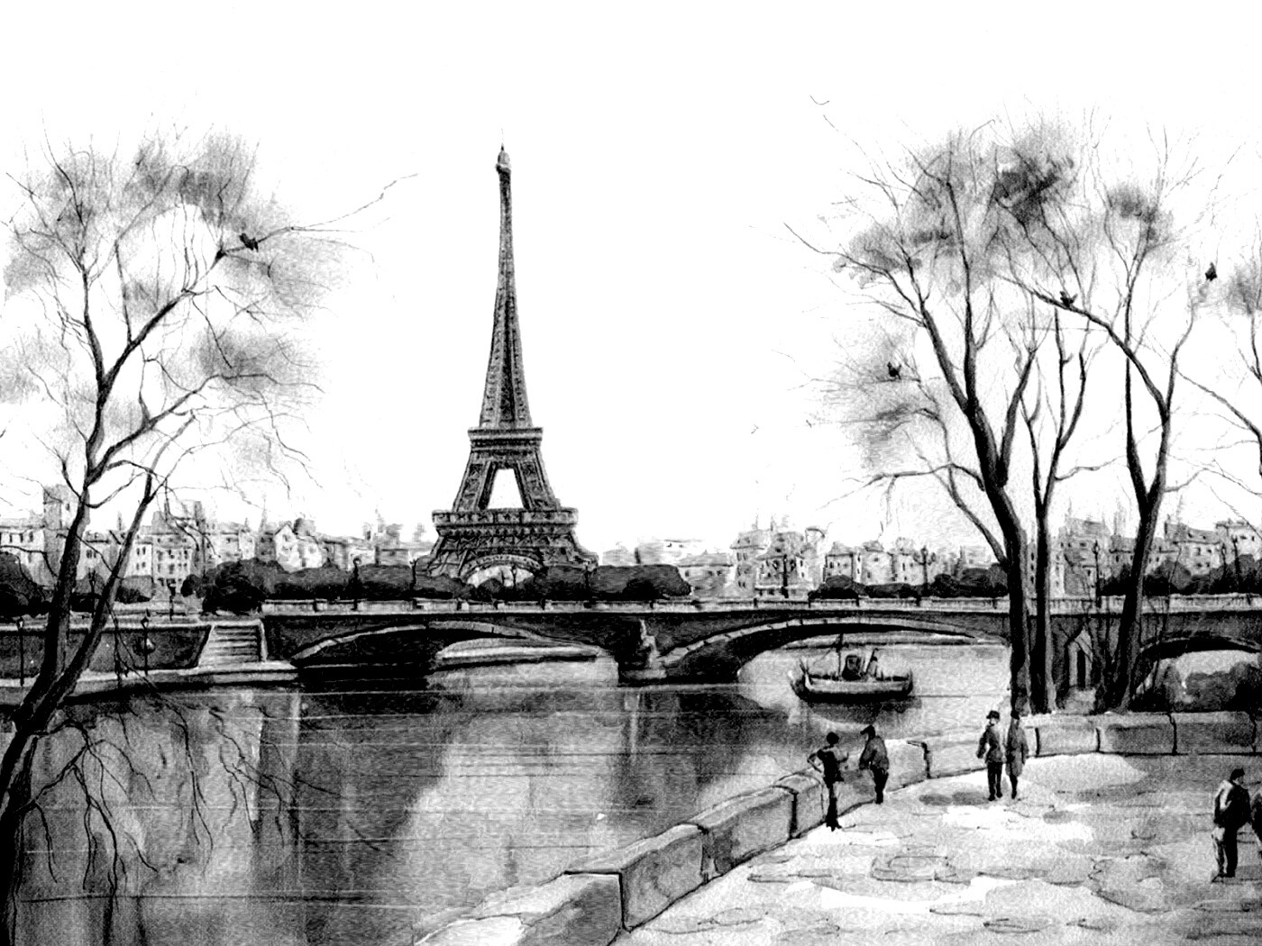Рисунок Эйфелевой башни обои