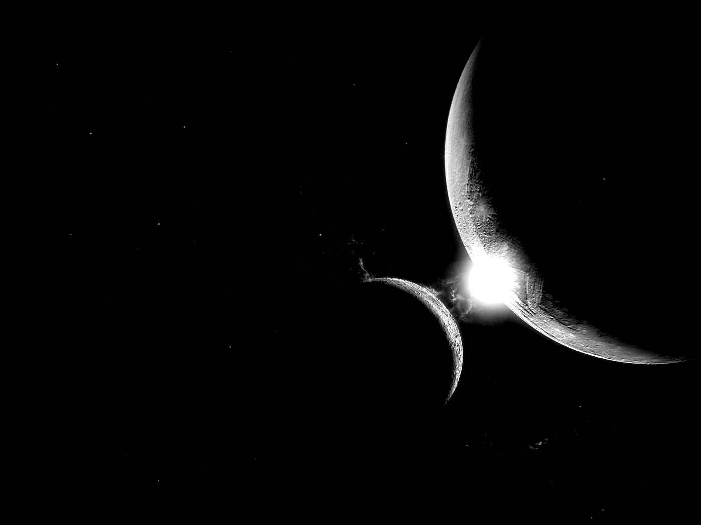 Планета и спутник обои