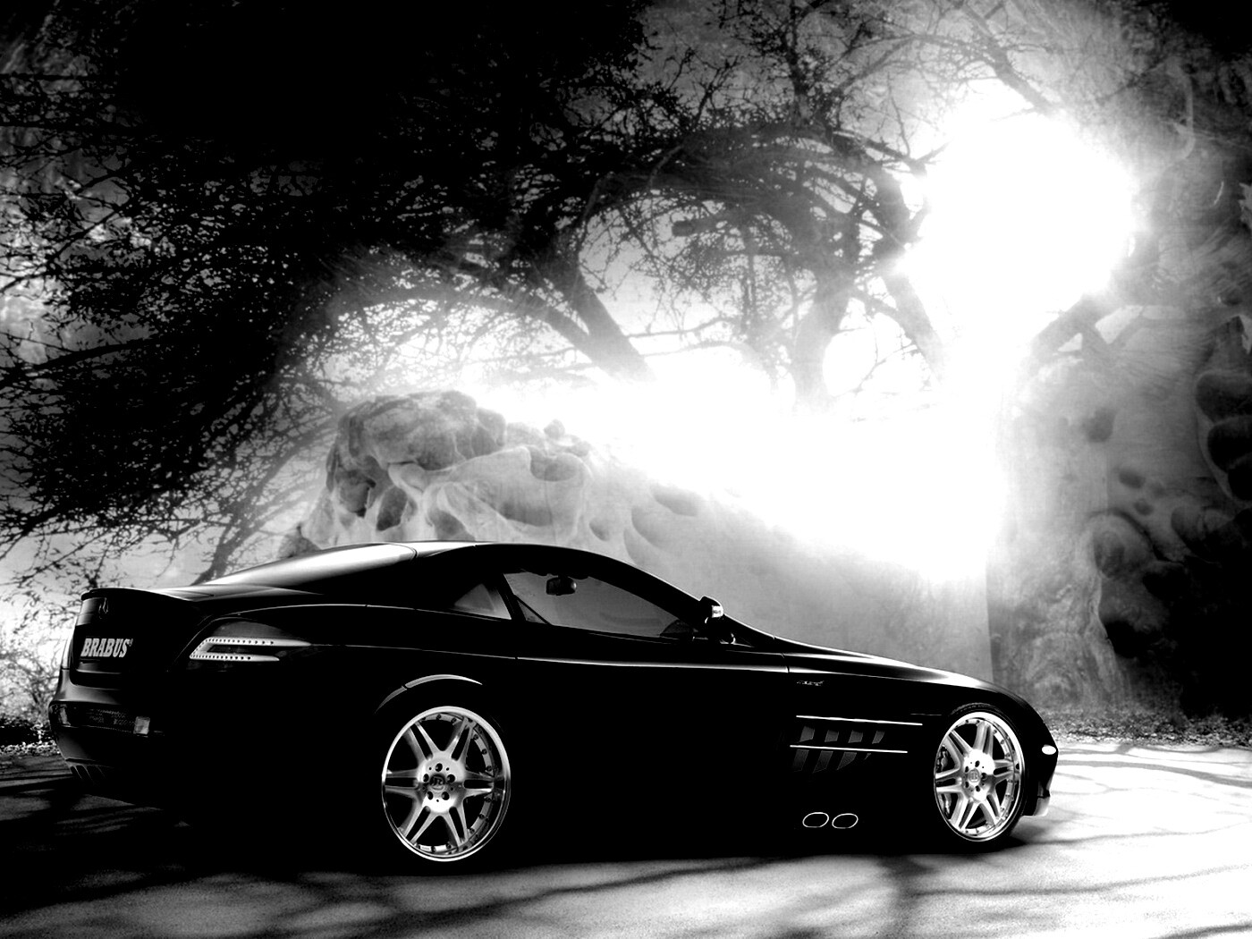 Черный спорткар Мерседес обои