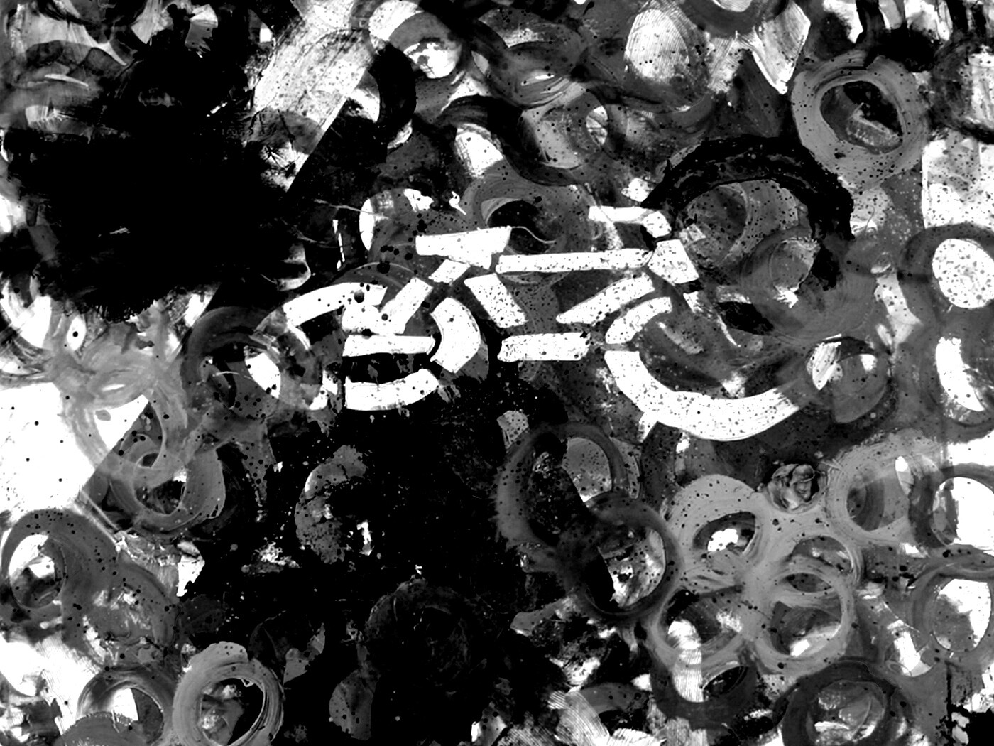 Рисованный через трафарет велосипед обои