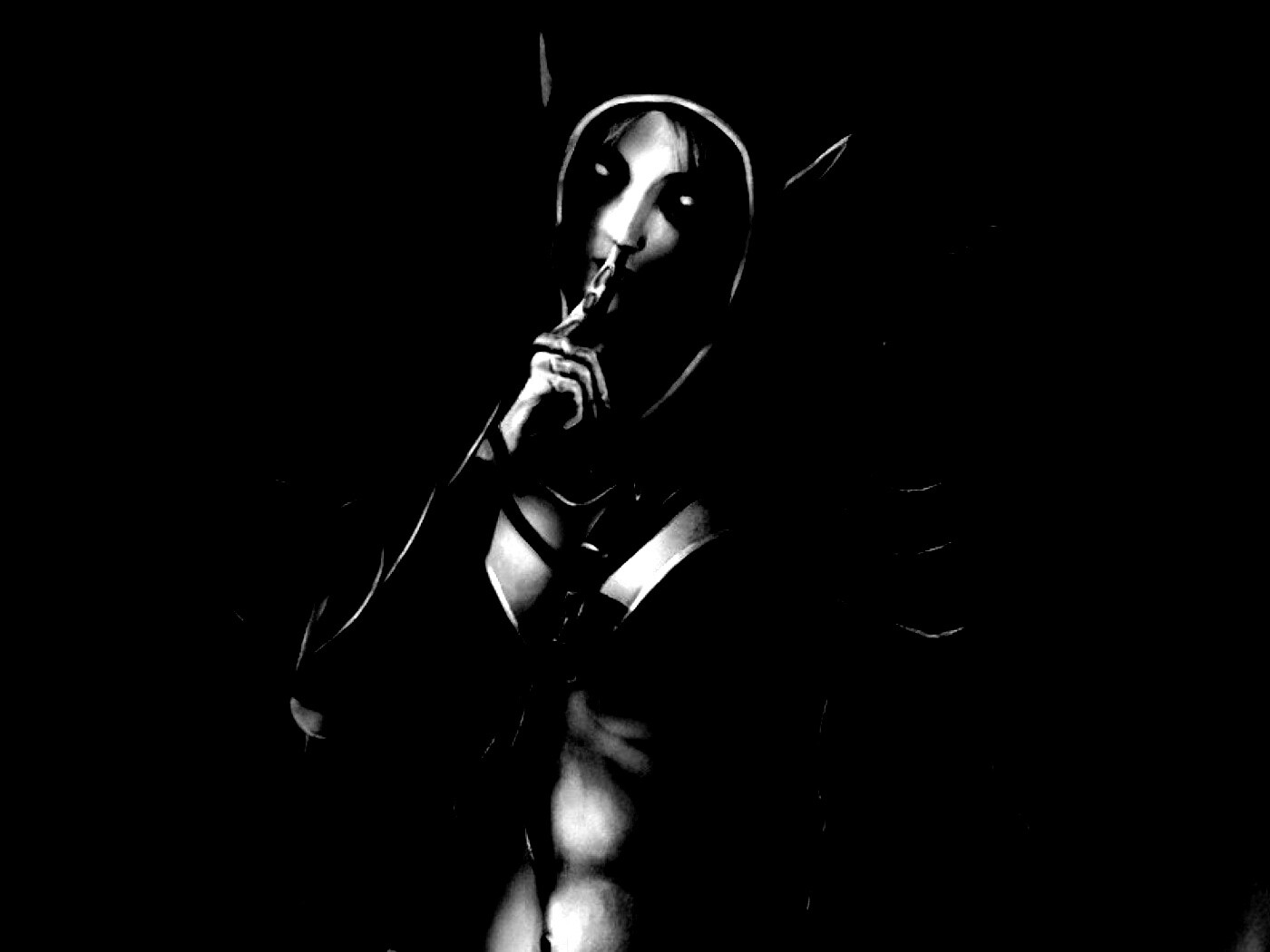 Ночная эльфийка призывает к тишине обои