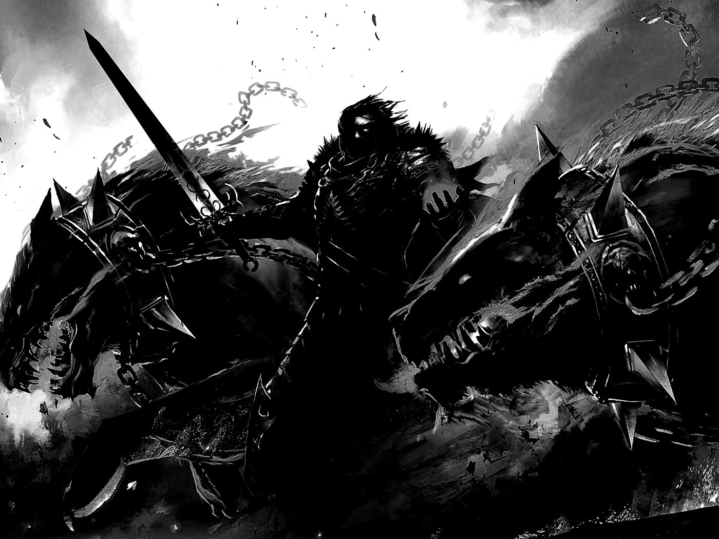 Темный рыцарь и гончие смерти обои