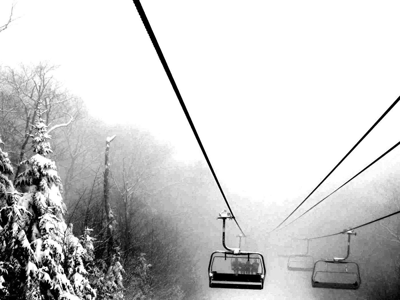 Канатная дорога в зиму обои