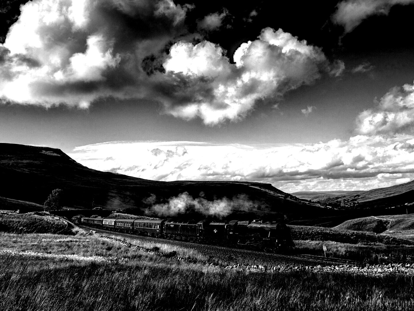 Поезд в долине обои