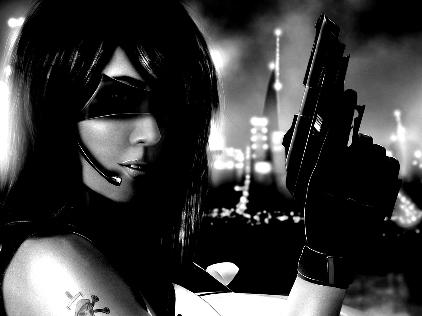 Девушка из будущего с пистолетом обои