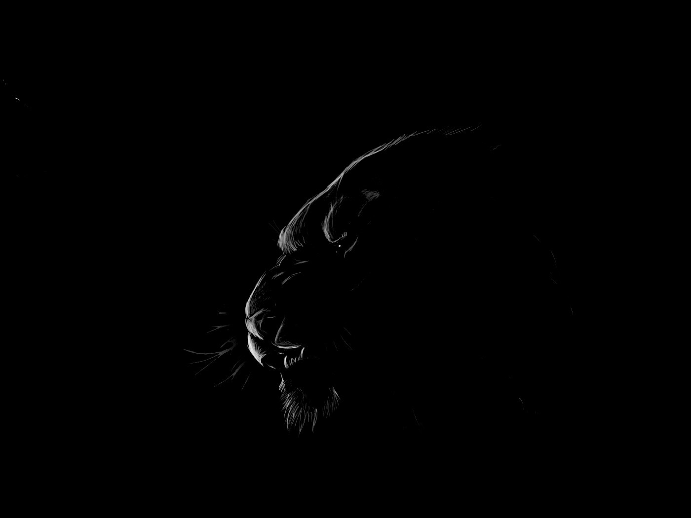 Рисунок грозного тигра обои