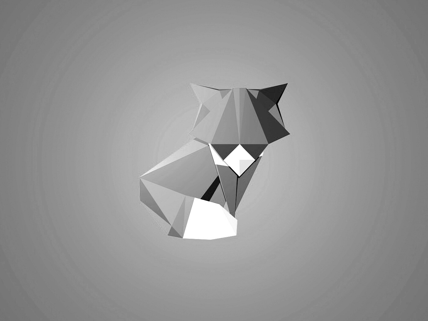 Origami fox обои