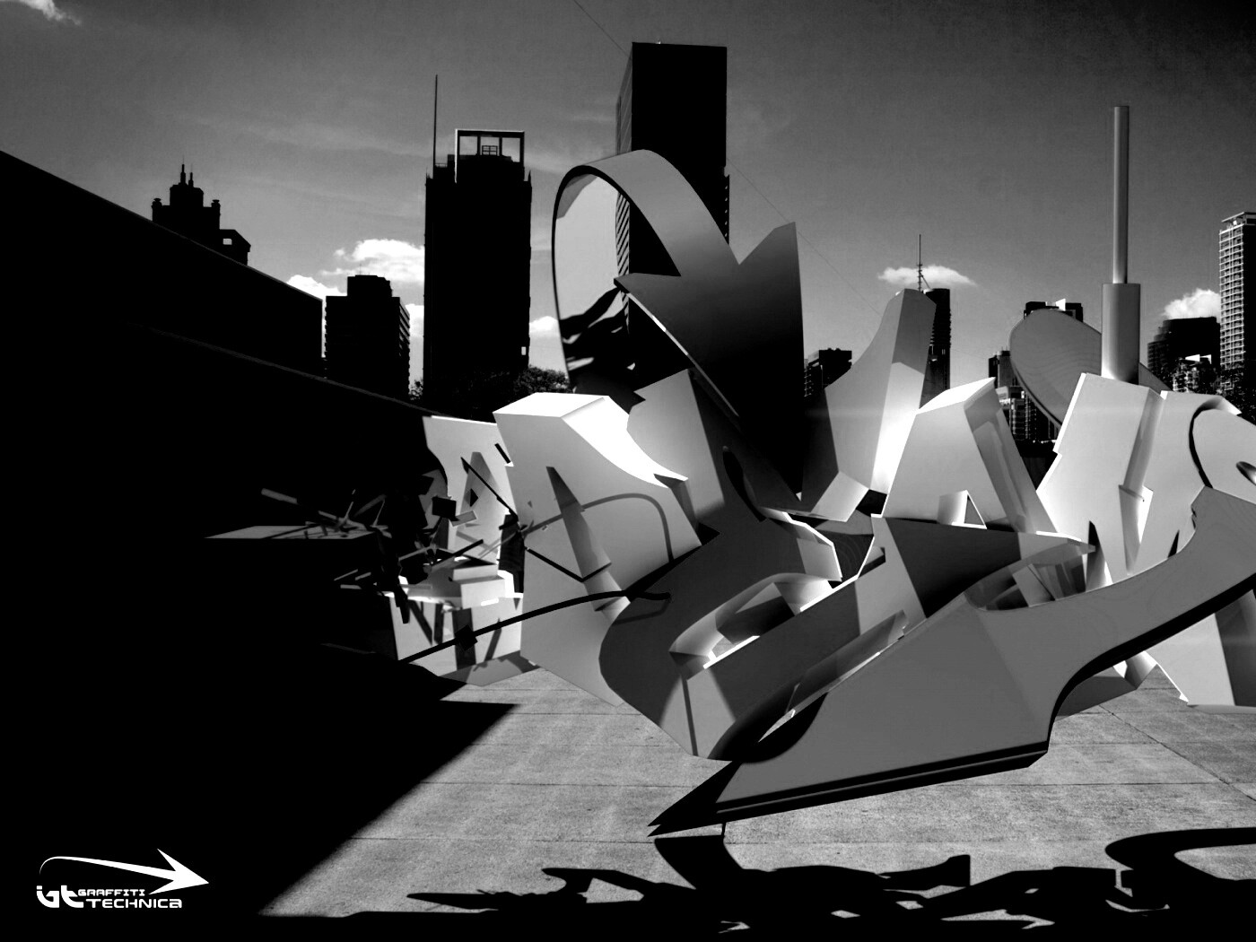 Трехмерное граффити обои