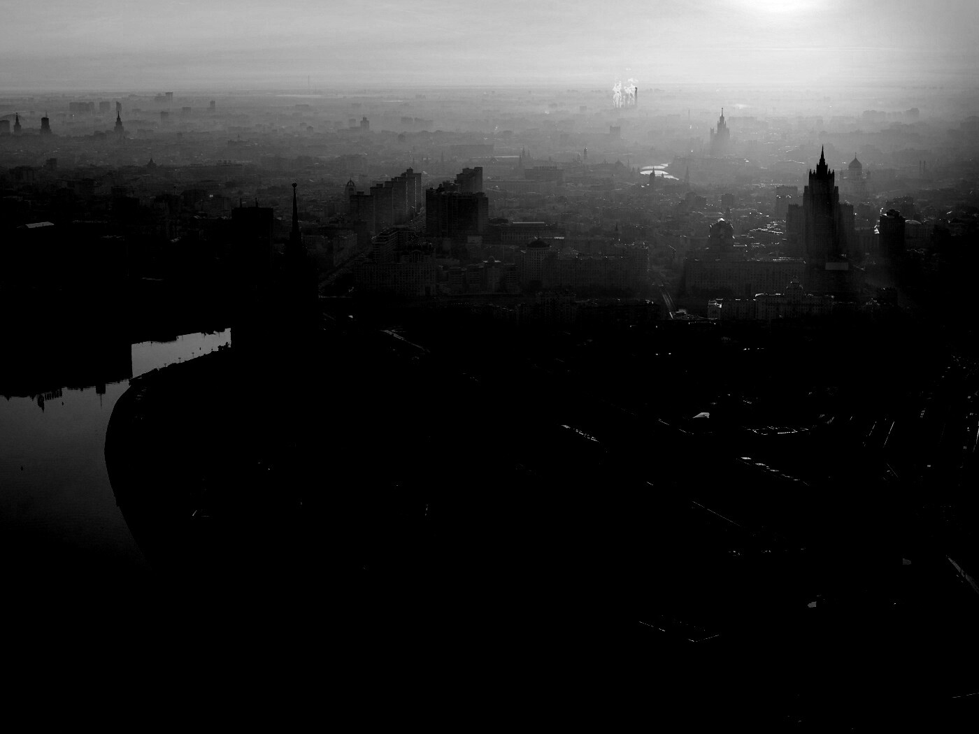 Москва в тумане обои