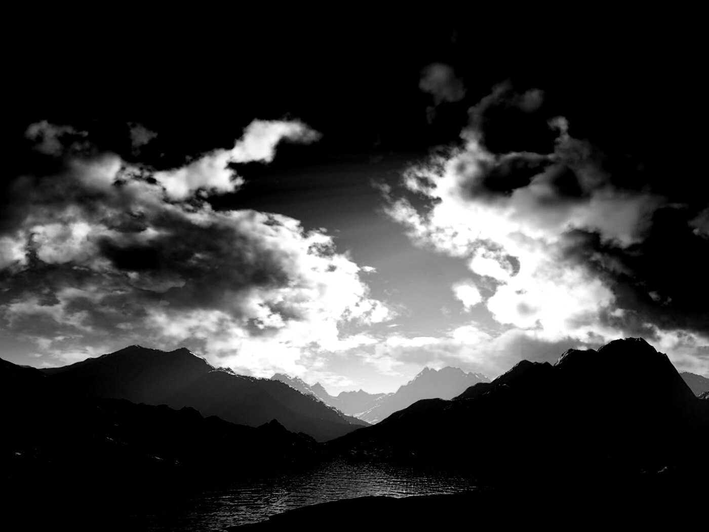 Закат в горах обои