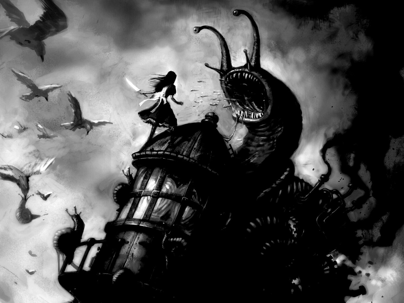 Битва с механической улиткой обои