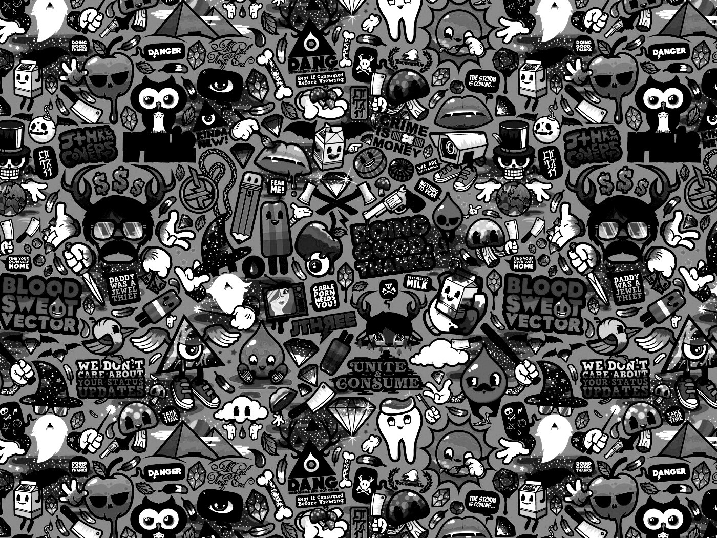 Коллаж из мультяшных картинок обои