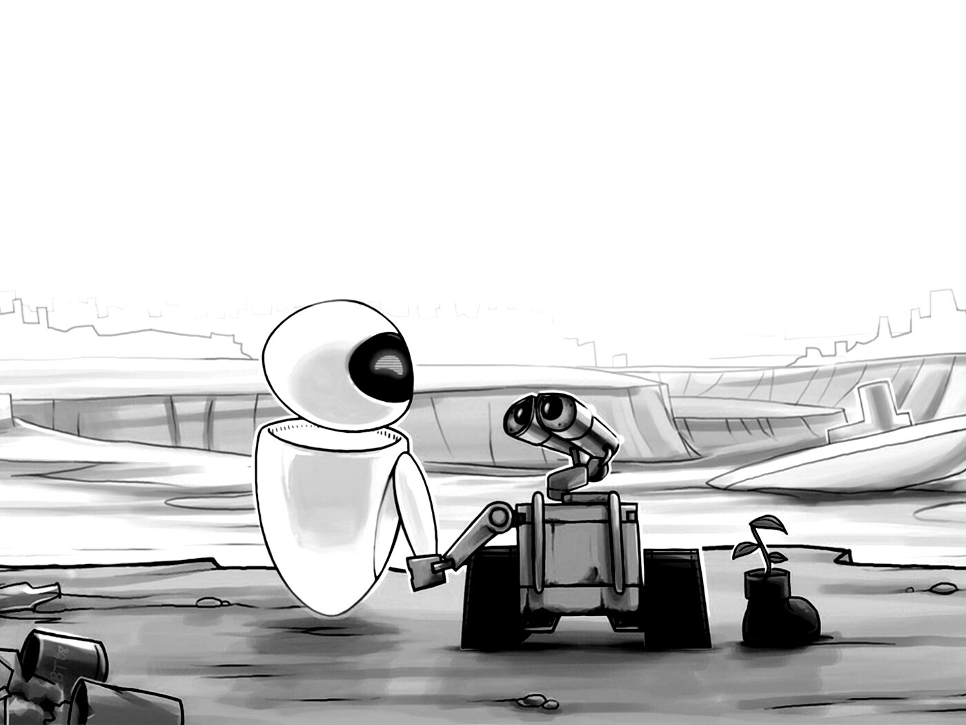 WALL-E и Ева обои