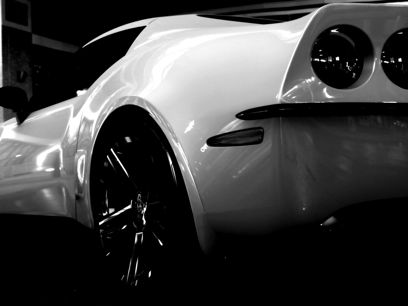 Белый Корвет обои