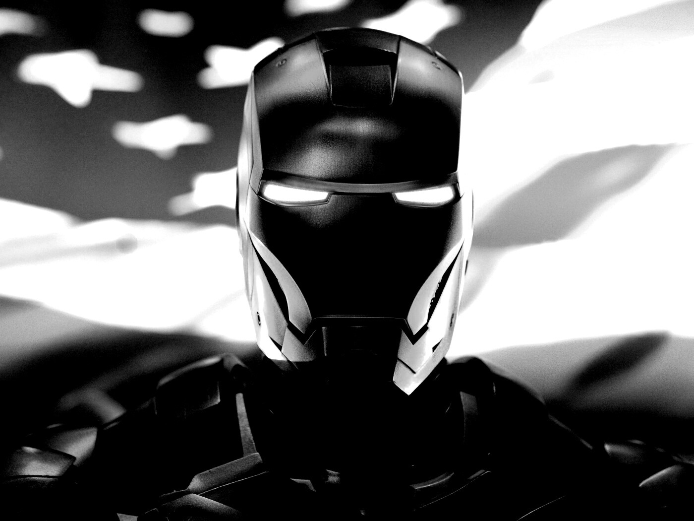 Железный человек на фоне американского флага обои