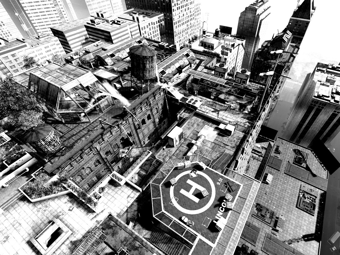 Вид сверху на карту уровня из Crysis 2 обои