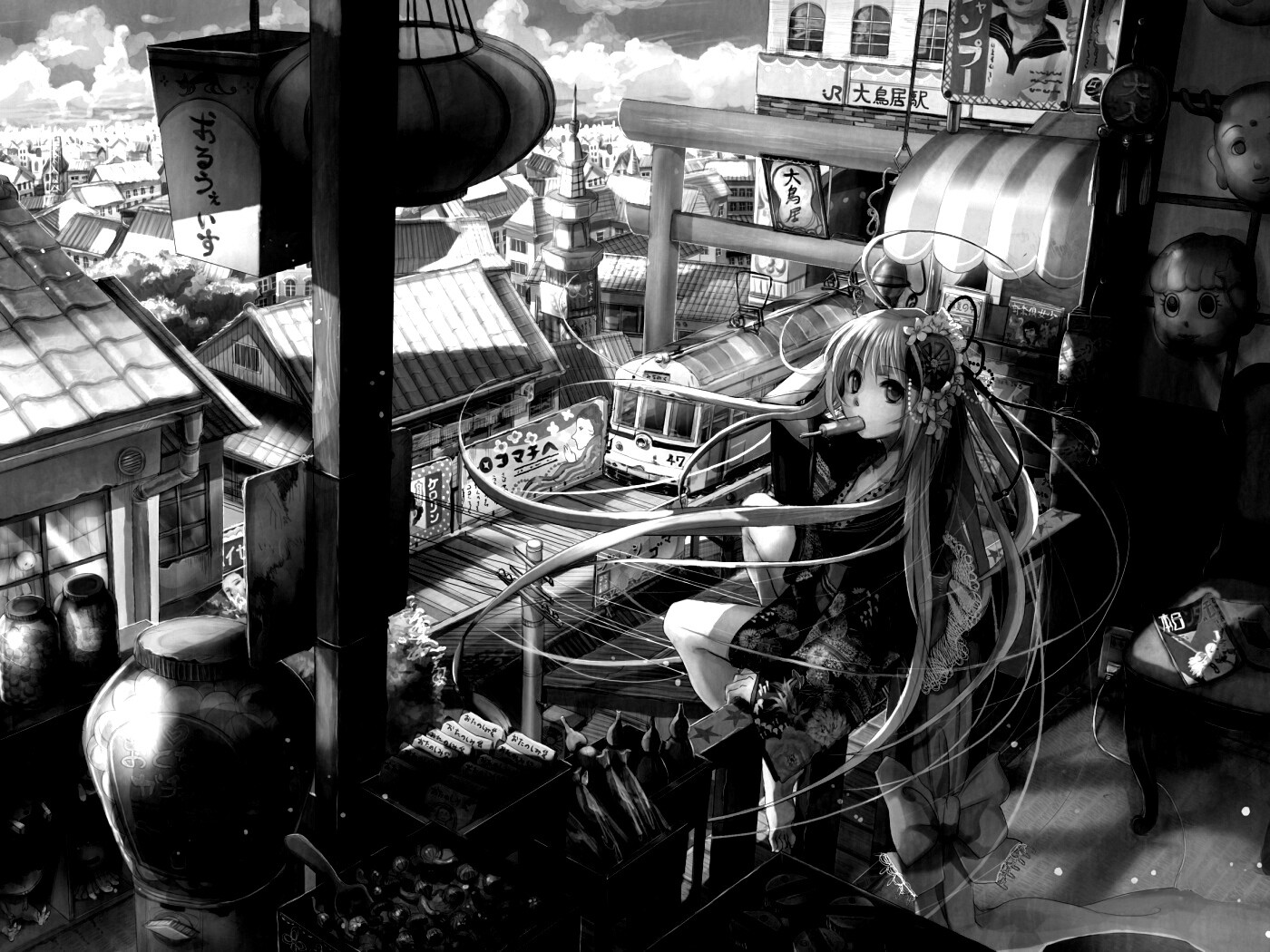 Девочка ест мороженное обои