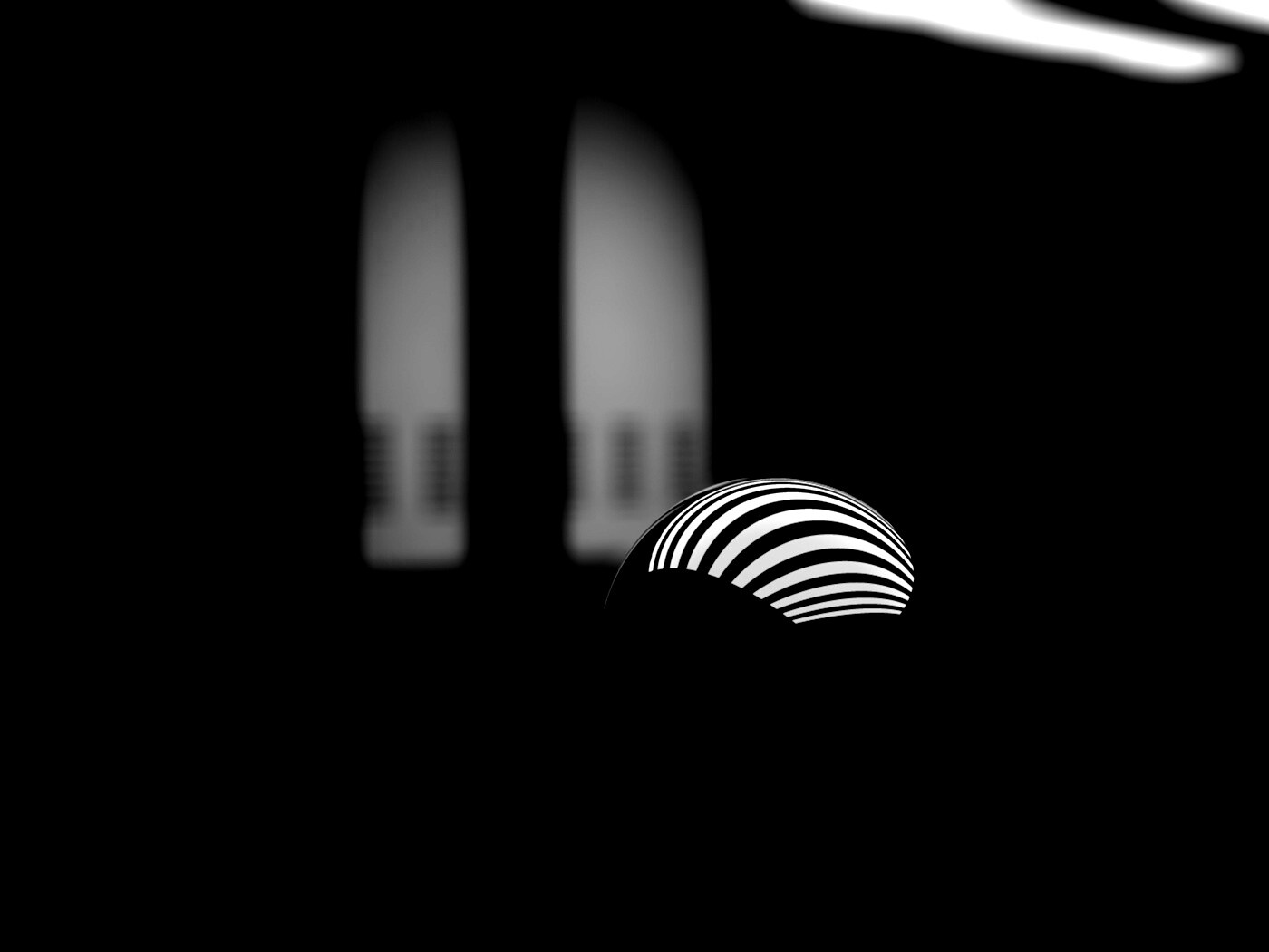 Трехмерный блестящий металлический шарик обои