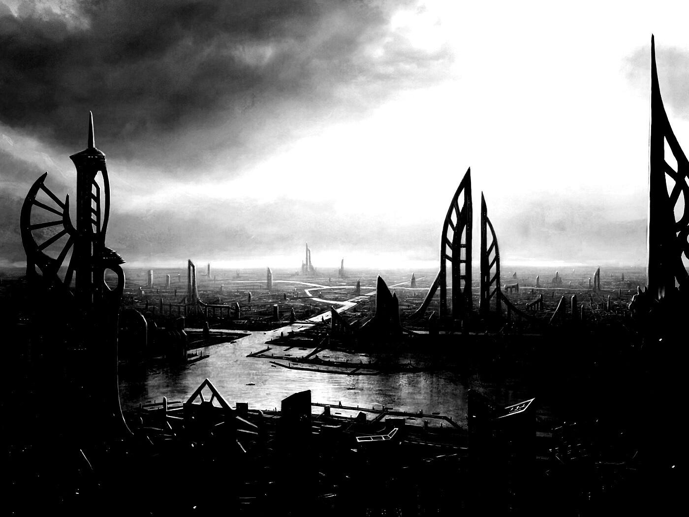 Прекрасный город будущего обои