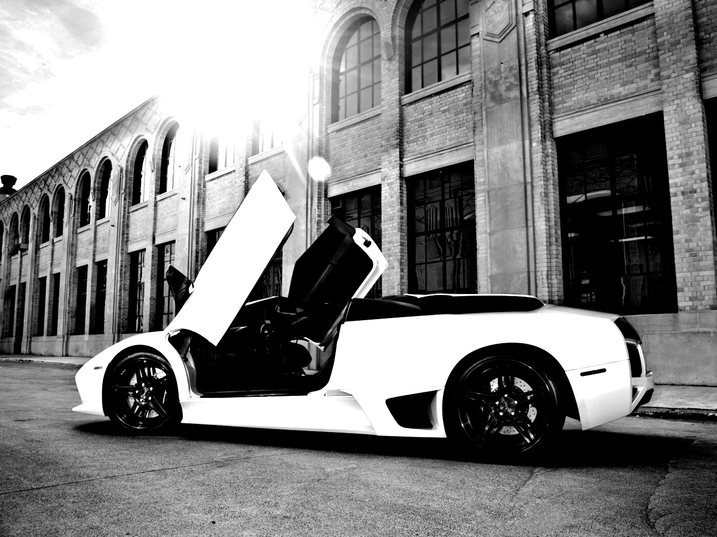 Белая Ламборгини Мурсьелаго обои